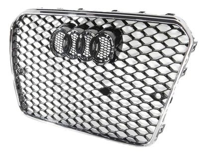 Parrilla estilo RS5 para Audi A5 12-16 Negra con Borde Cromado.