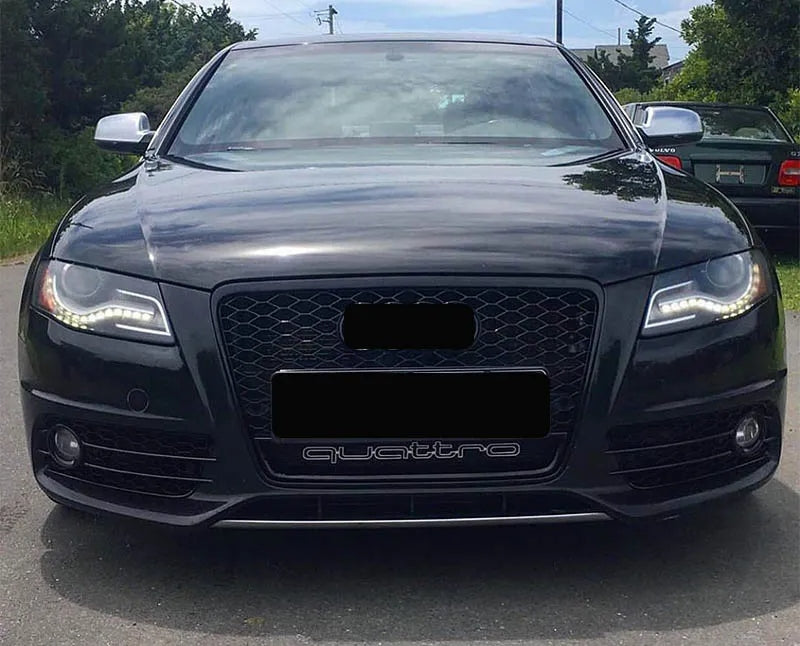 Parrilla Rs4 Audi A4 B8 08-12 Borde Negro Con Quattro Debajo