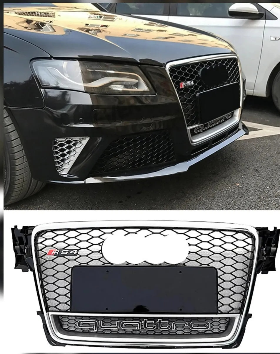 Parrilla Rs4 Audi A4 B8 08-12 Borde Cromado Quattro Debajo Cromado