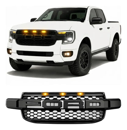 Parrilla Tipo Raptor para Ford Ranger T9 XLT 23-25 Con Led