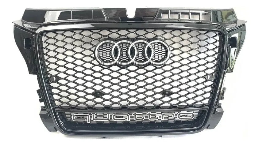 Parrilla Rs3 Audi A3 8p 08-13 Borde Negro Con Quattro Debajo Negro