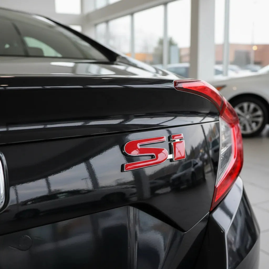 Logo Si Rojo New Civic 06-11 Trasero Autoadhesivo
