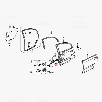 Limitadores de Puerta para Honda Civic 96-00 Crv 97-01