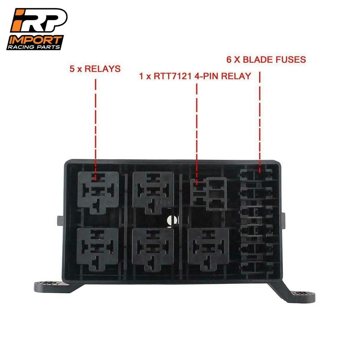 Caja Fusiblera Fusilera Auto Instalación Eléctrica Universal con Relays Mega