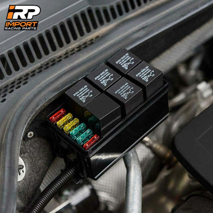 Caja Fusiblera Fusilera Auto Instalación Eléctrica Universal con Relays Mega