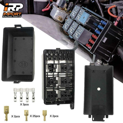 Caja Fusiblera Fusilera Auto Instalación Eléctrica Universal con Relays Mega