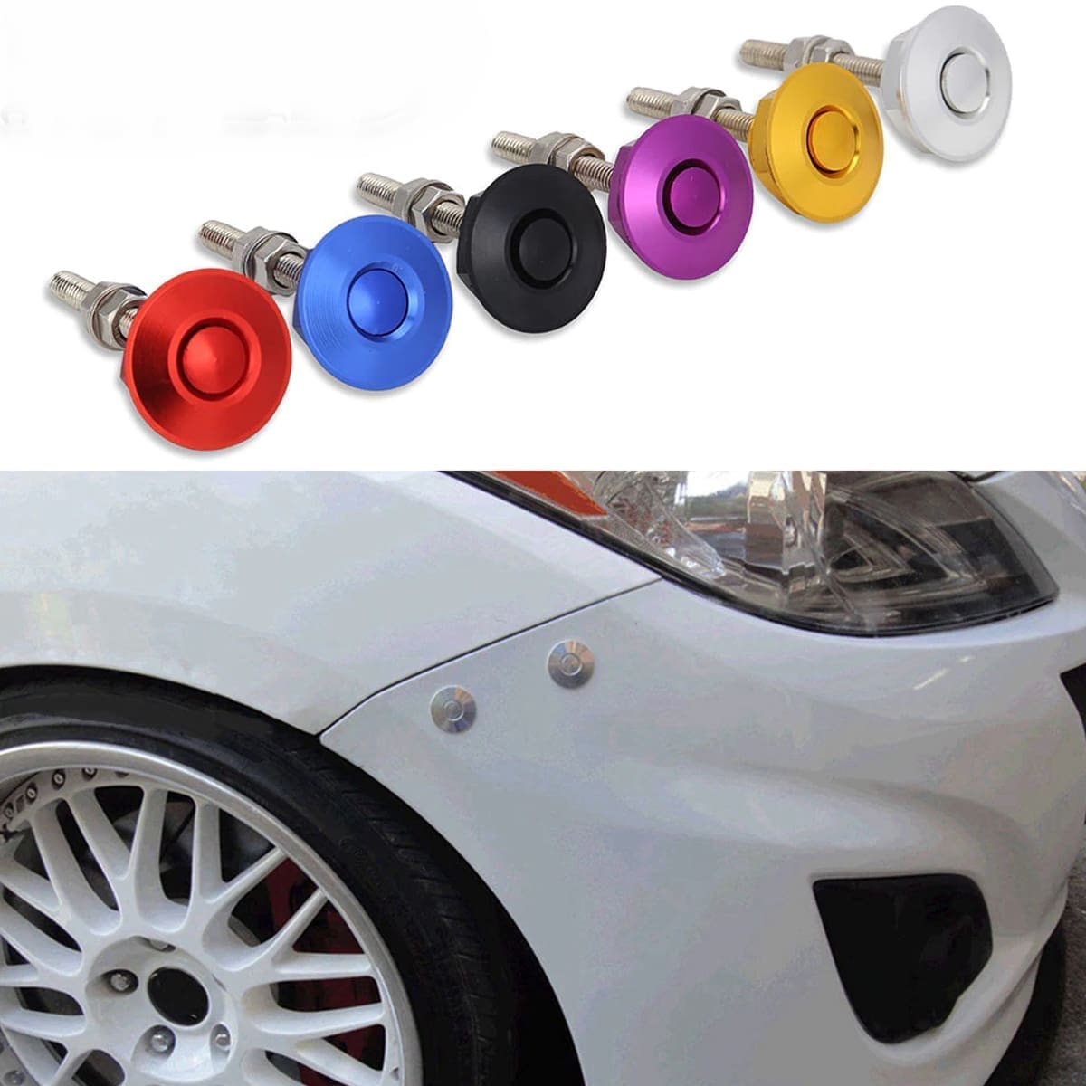 Traba de Aluminio Capot Aerocatch Quick Release Hood Botón