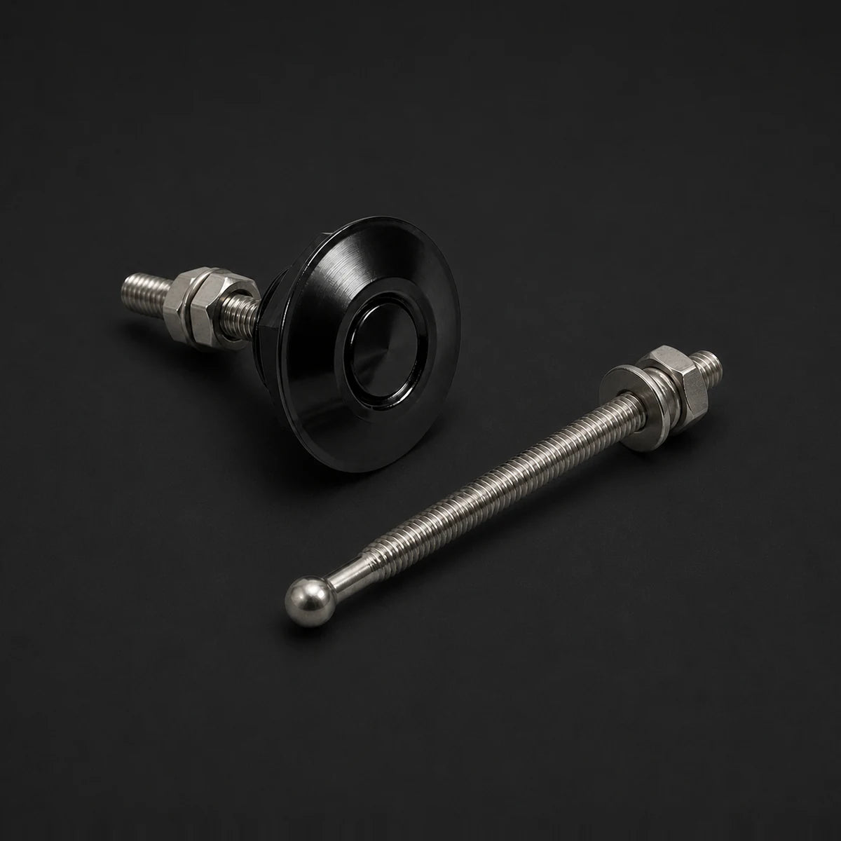 Traba de Aluminio Capot Aerocatch Quick Release Hood Botón. [IRP-CATALOG:HOOD002-NEG-1-O.webp:cca3fa8806f29911]