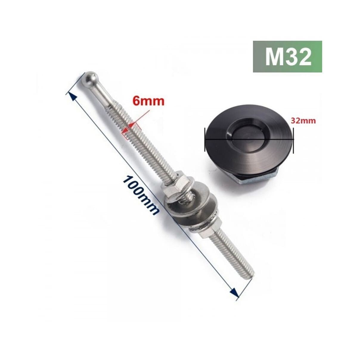 Traba de Aluminio Capot Aerocatch Quick Release Hood Botón