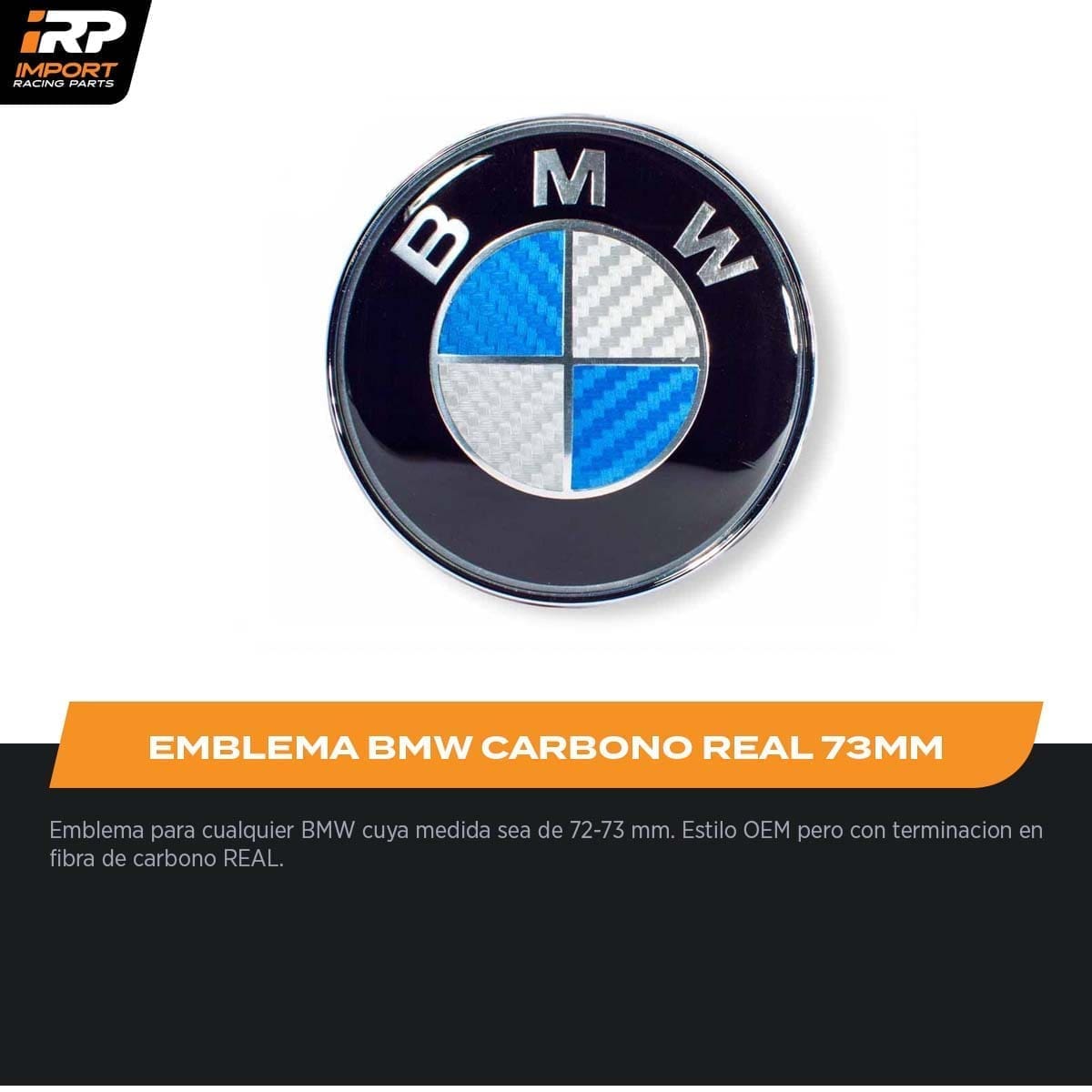 Emblema BMW Capot/Baúl 82-73mm E36/E46/E92/E90 Fibra Carbono