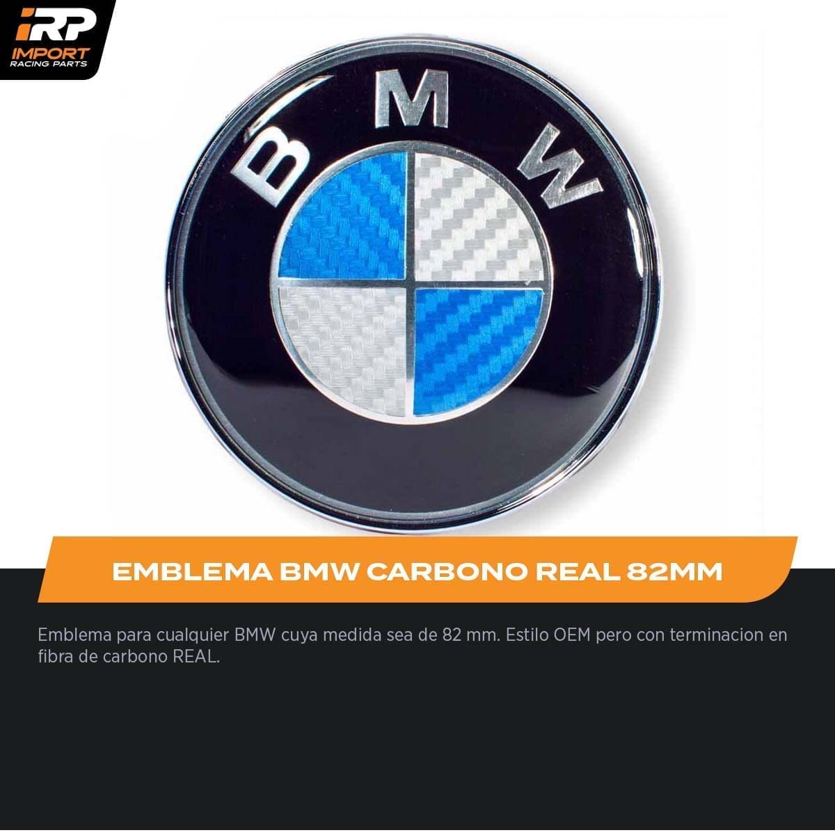 Emblema BMW Capot/Baúl 82-73mm E36/E46/E92/E90 Fibra Carbono