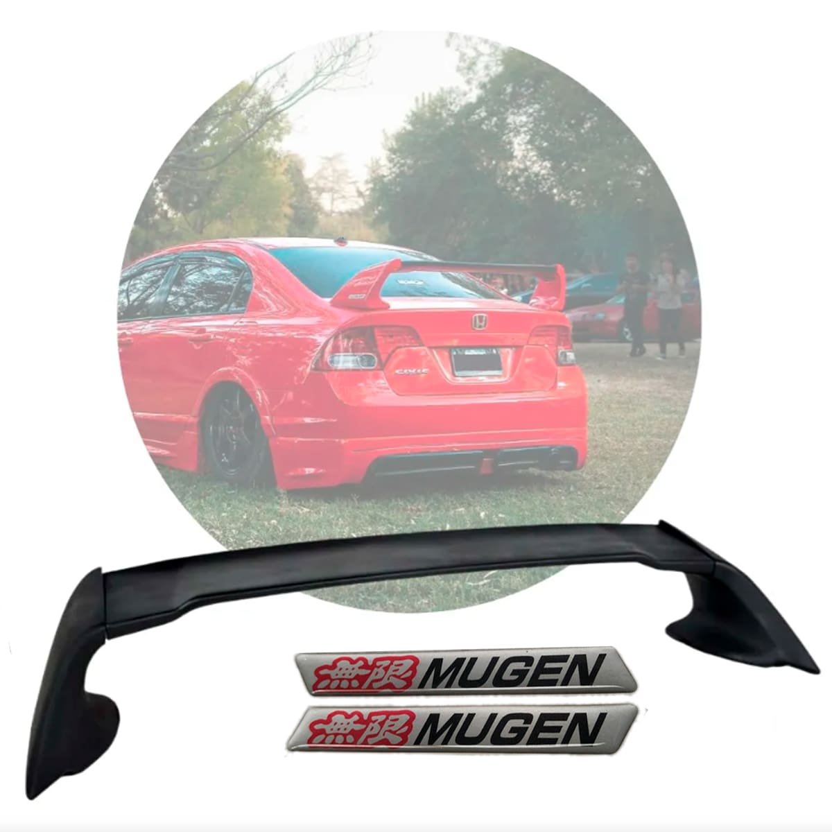 Alerón MUGEN para Honda Civic Si 06-15 de 3 Piezas
