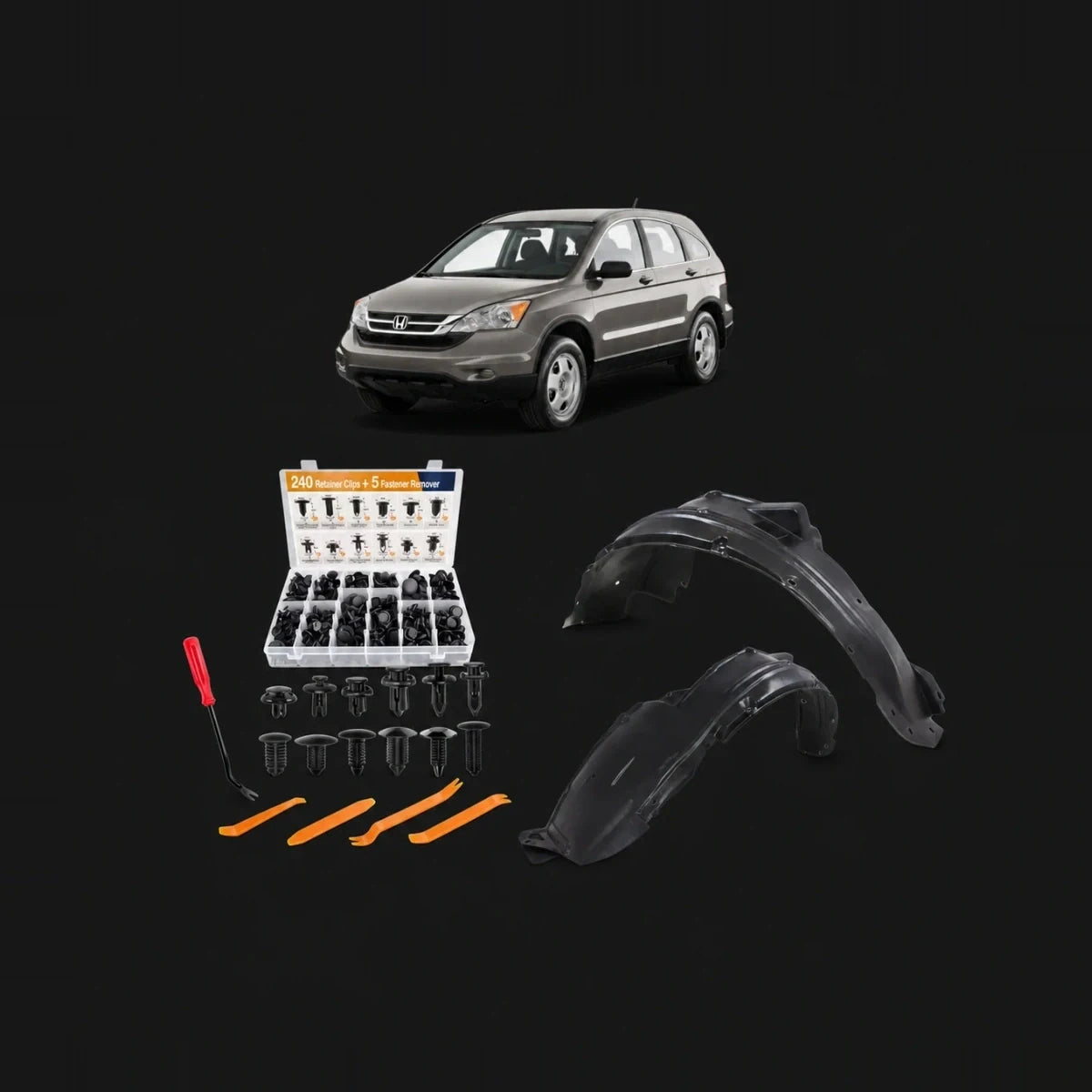 Kit 240 Clips + 2 Guardaplast Delanteros Honda CRV 07-11. [IRP-CATALOG:KIT-CLIP002-GPLA002-X2-CRV-07-11-1-O.webp:4d642e980d388a10]