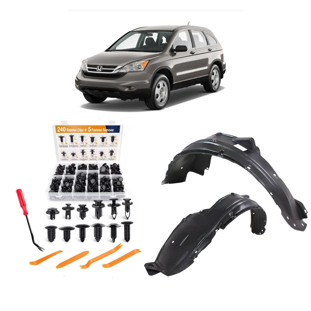 Kit 240 Clips + 2 Guardaplast Delanteros Honda CRV 07-11