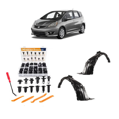 Kit 240 Clips + 2 Guardaplast Delanteros Honda Fit 08-13