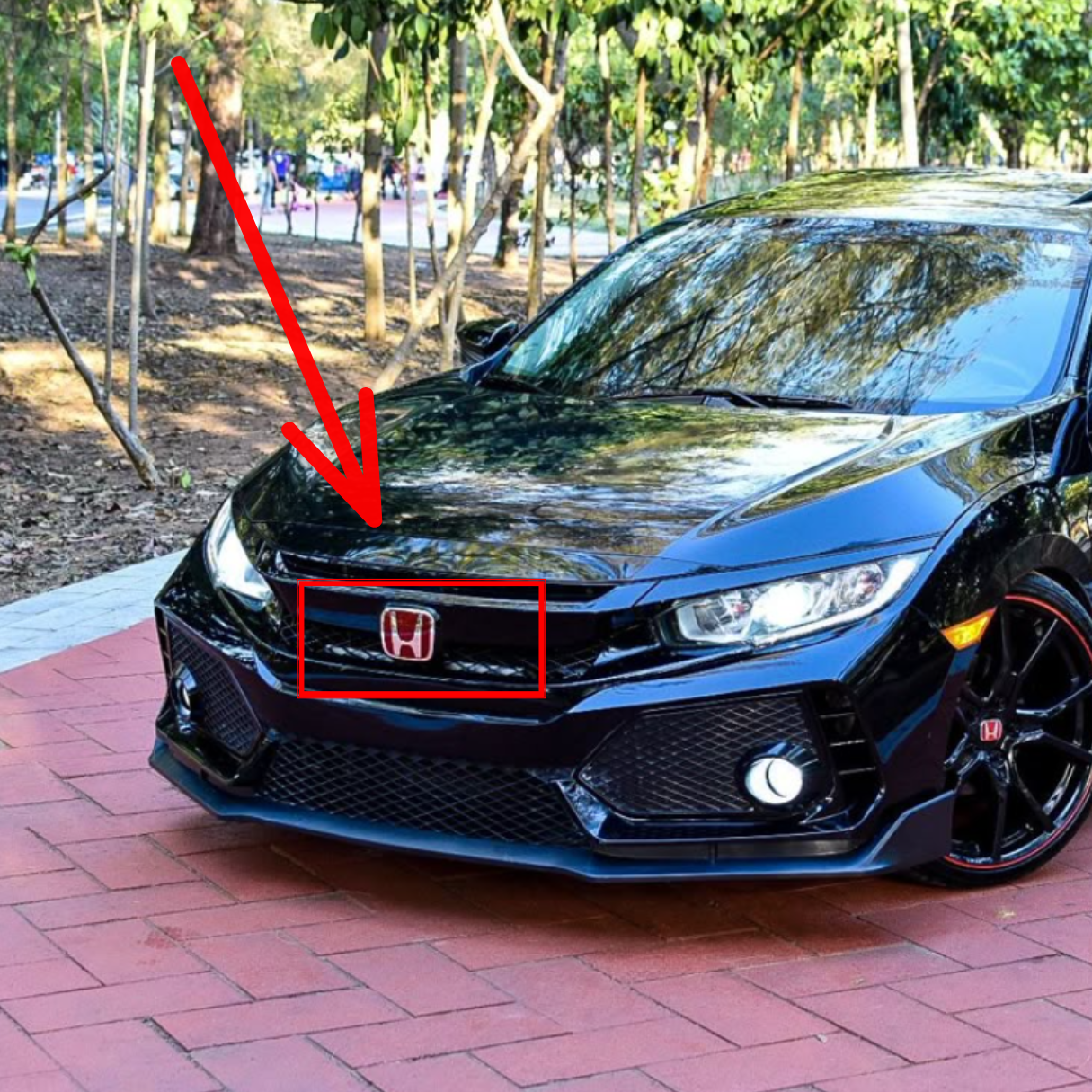 Kit X2 Emblemas Insignias Exterior Rojas Honda Civic 17-18