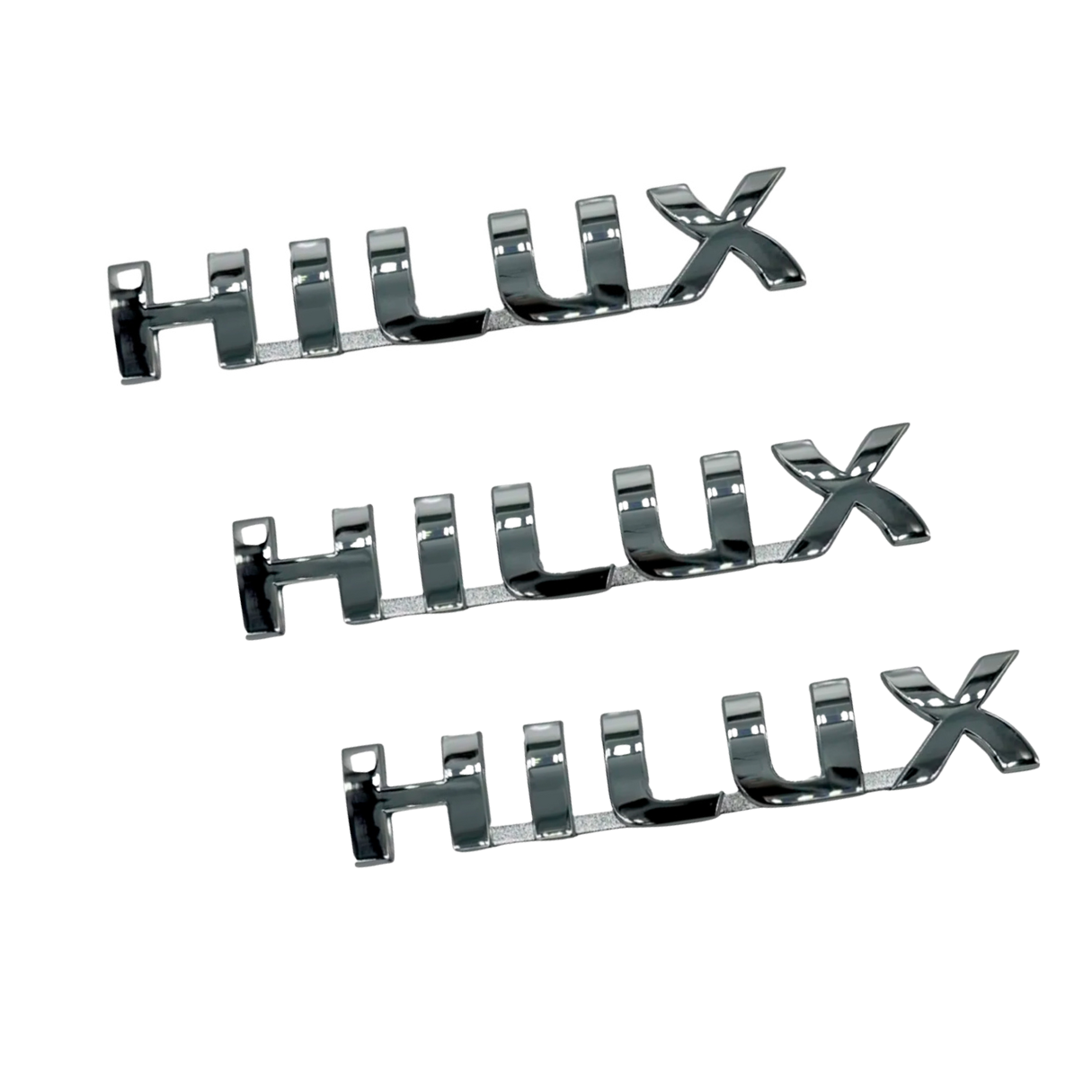 Kit X3 Emblemas Para Toyota Hilux 05-15 Cromados 19x3.3cm