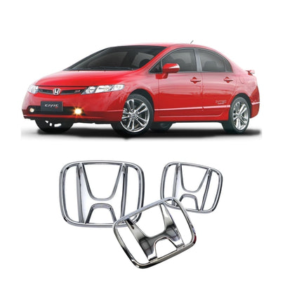 Kit X3 Emblemas Cromados para Varios Modelos Honda