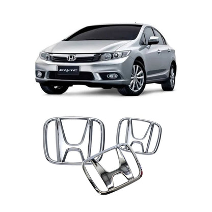 Kit X3 Emblemas Cromados para Varios Modelos Honda