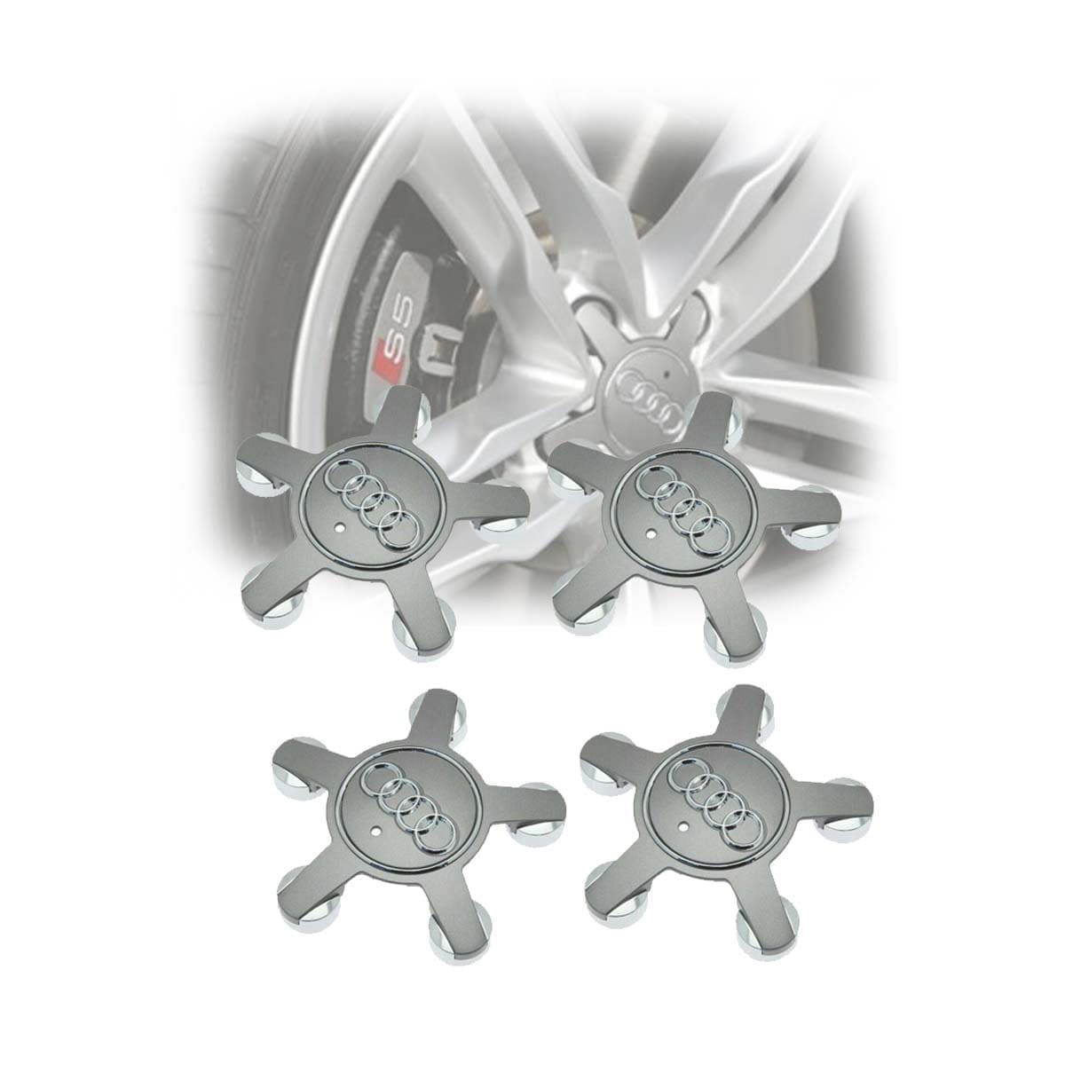 Kit  X4 Centros de Llanta Estrella AUDI A4 S4 S5 A5 Q5 TT 55mm 4F0601165N
