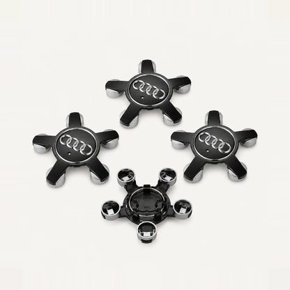 Kit  X4 Centros de Llanta Estrella AUDI A4 S4 S5 A5 Q5 TT 55mm 4F0601165N. [IRP-CATALOG:KIT-X4-WHUB003-NEG-1-C.webp:c126d802f0fd376d]