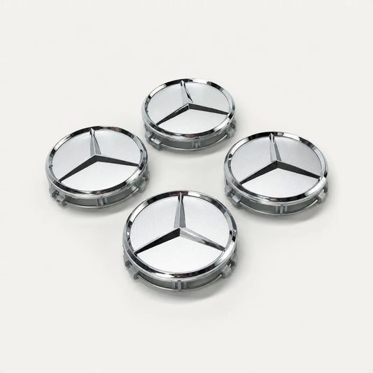 Kit X4 Centros de Llanta para Mercedes Benz Estrella 75mm. [IRP-CATALOG:KIT-X4-WHUB012-1-C.webp:c85c304733f7e044]
