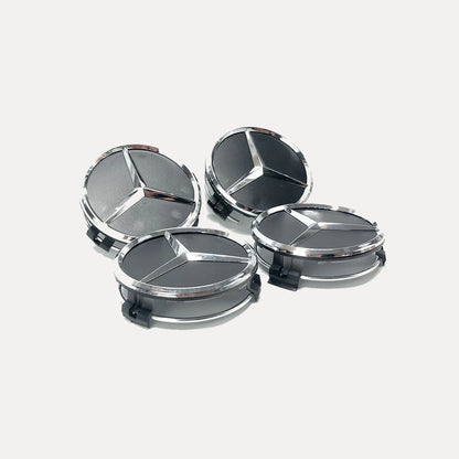 Kit X4 Centros de Llanta para Mercedes Benz Estrella 75mm. [IRP-CATALOG:KIT-X4-WHUB012-NEG-1-C.webp:ddab14c150d86a72]