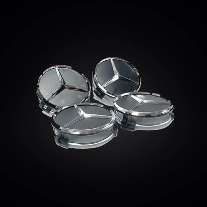 Kit X4 Centros de Llanta para Mercedes Benz Estrella 75mm. [IRP-CATALOG:KIT-X4-WHUB012-NEG-1-O.webp:835711caf04918ec]