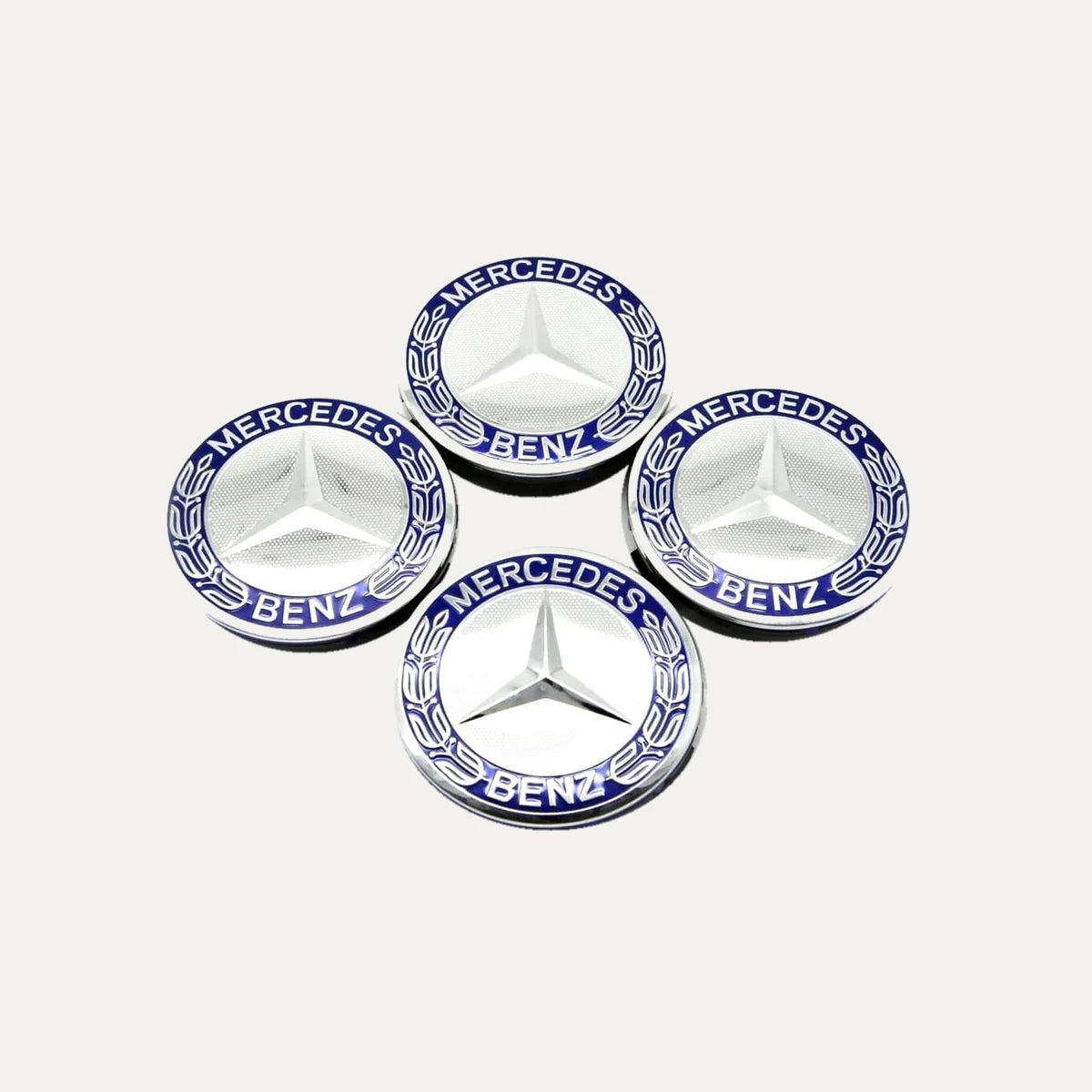 Kit X4 Centros De Llanta para Mercedes Benz Laureles 75mm Azul-Negro. [IRP-CATALOG:KIT-X4-WHUB013-AZU-1-C.webp:a2162c39438f5232]
