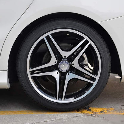 Kit X4 Centros De Llanta para Mercedes Benz Laureles 75mm Azul-Negro