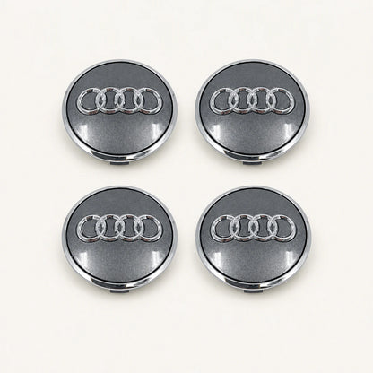 Kit X4 Centros de Llanta para Audi 61mm Gris - 4B0 601 170 A LT7. [IRP-CATALOG:KIT-X4-WHUB019-1-C.webp:cde0bfb312fb7d9b]