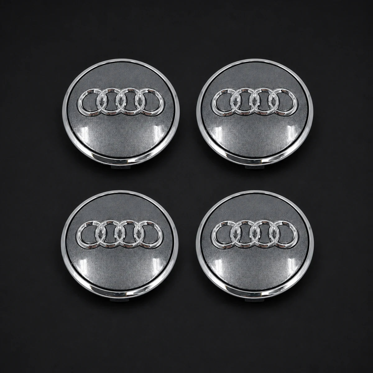Kit X4 Centros de Llanta para Audi 61mm Gris - 4B0 601 170 A LT7. [IRP-CATALOG:KIT-X4-WHUB019-1-O.webp:6ff016814a3d93de]