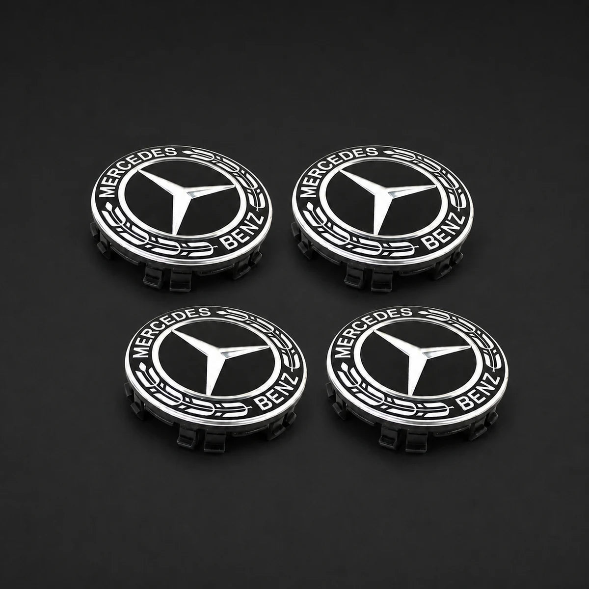Kit X4 Centros De Llanta para Mercedes Benz Laureles 75mm Azul-Negro. [IRP-CATALOG:KIT-X4-WHUB024-NEG-1-O.webp:83575228a7ca6ef0]