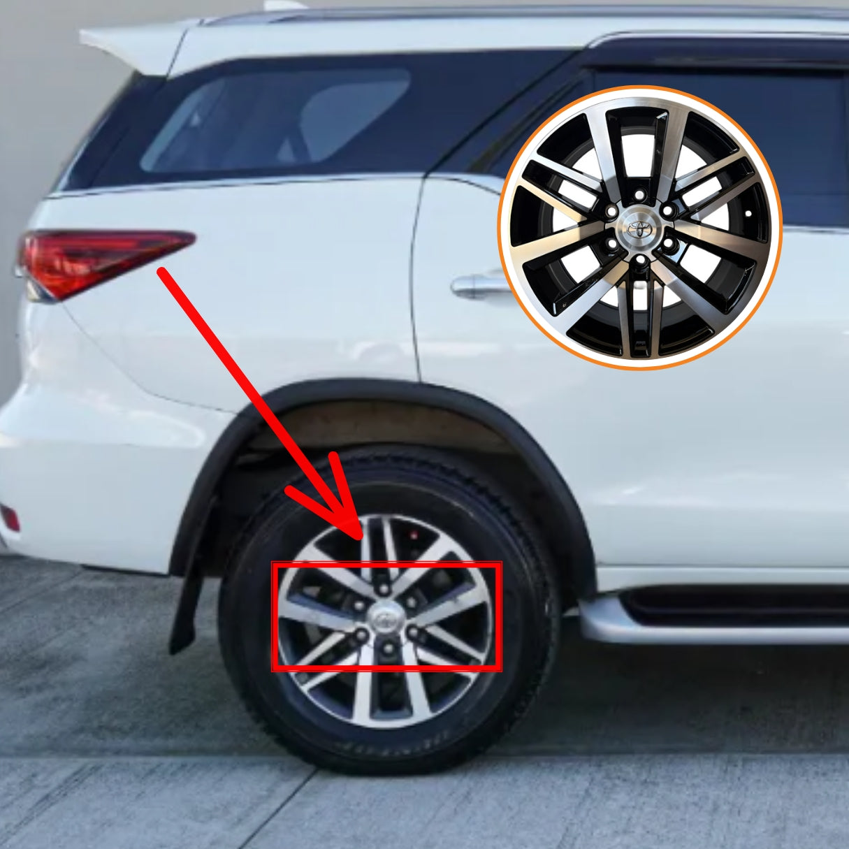 Kit X4 Centros de llanta para Toyota Hilux SRX SW4 2016-2020