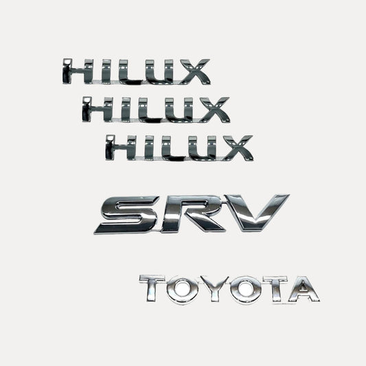 Kit Emblemas Traseros y Laterales para Toyota Hilux Srv 05-15. [IRP-CATALOG:KIT-X5-EMB-SRV-05-15-1-C.webp:545c31d8efb5cfe1]