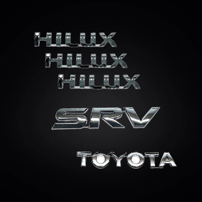Kit Emblemas Traseros y Laterales para Toyota Hilux Srv 05-15. [IRP-CATALOG:KIT-X5-EMB-SRV-05-15-1-O.webp:85b9b9f065e11fb9]