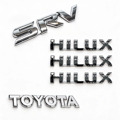 Kit Emblemas Traseros y Laterales para Toyota Hilux Srv 05-15. [IRP-CATALOG:KIT-X5-EMB-SRV-05-15-GALLERY-2-C-31a604b35935cb74.webp:31a604b35935cb74]