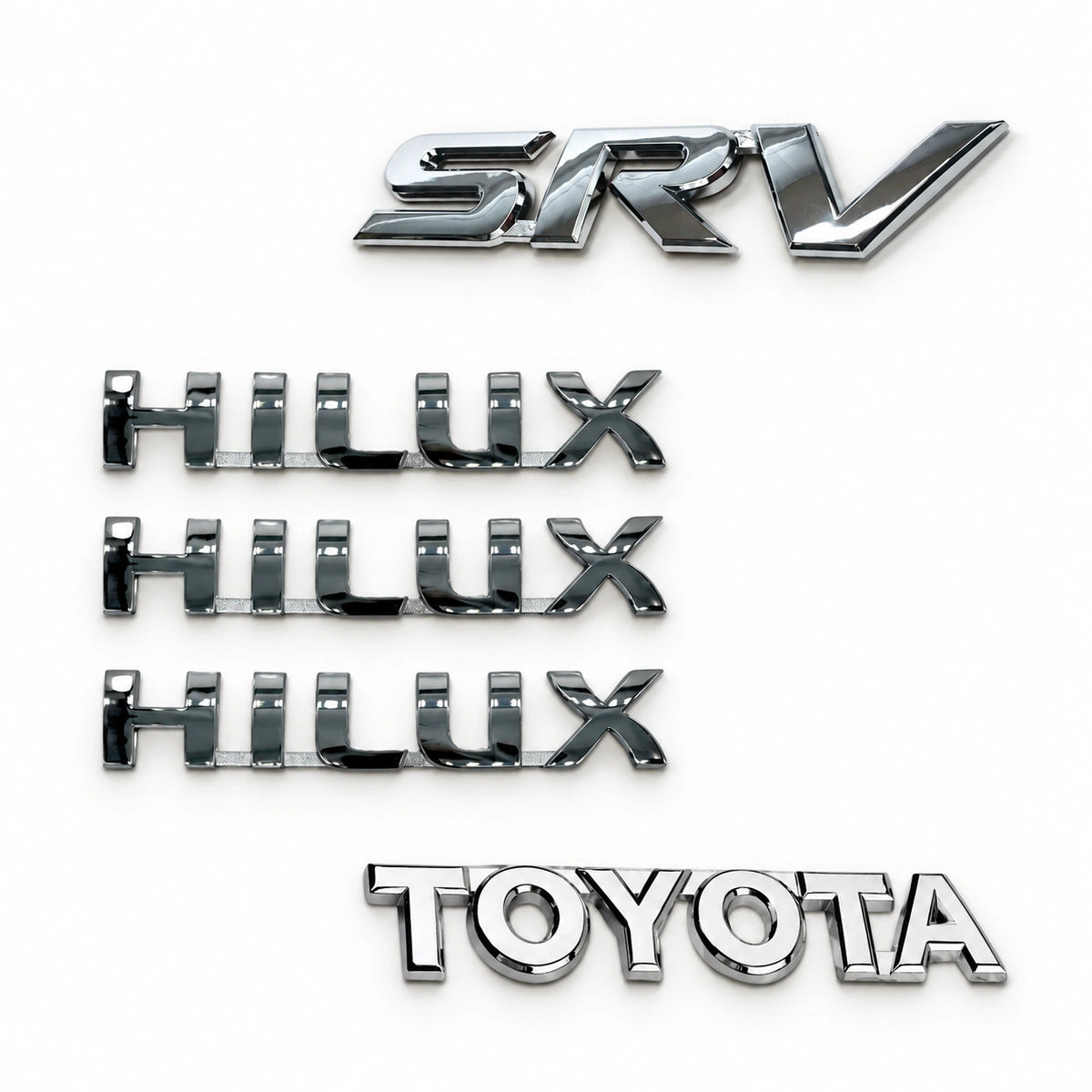 Kit Emblemas Traseros y Laterales para Toyota Hilux Srv 05-15. [IRP-CATALOG:KIT-X5-EMB-SRV-05-15-GALLERY-3-C-c55a95054911bc1b.webp:c55a95054911bc1b]