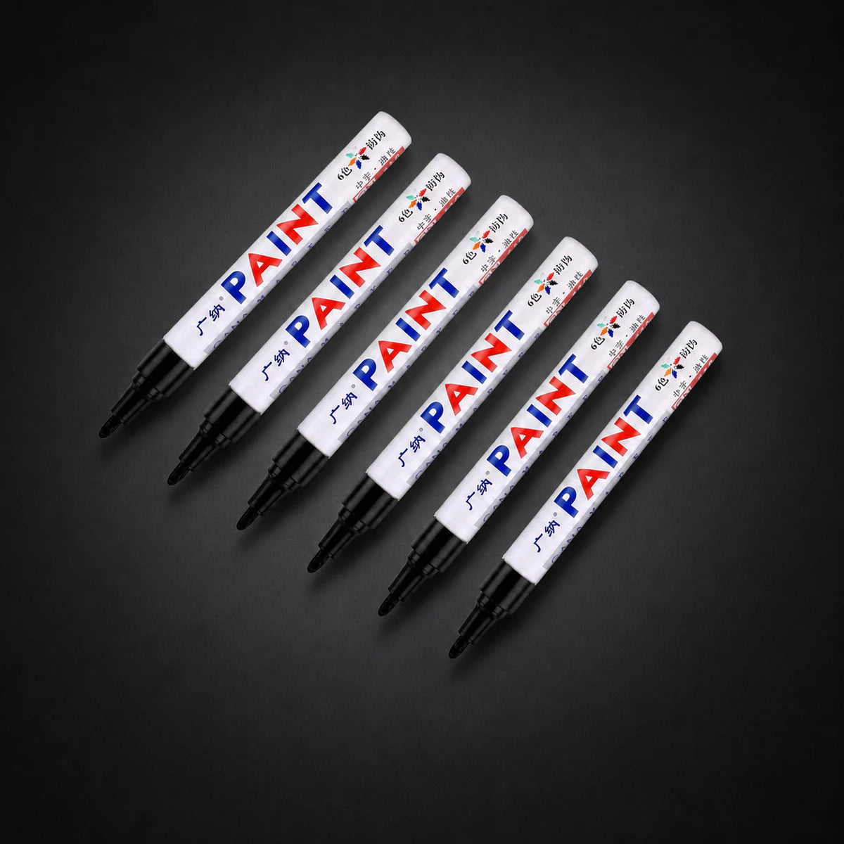 Marcadores Fibrones Pintura Sintetica X6 Indeleble oleo. [IRP-CATALOG:KIT-X6-FIBR001-NEG-1-O.webp:1cdc1f5bc6833989]