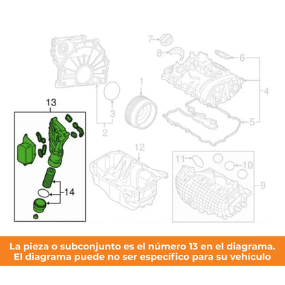 Porta base filtro aceite aluminio BMW B46/B48