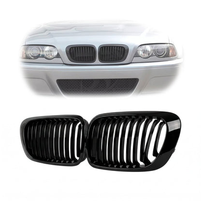 Parrilla BMW E46 99-01 Pre LCI Delantera Riñón M3 Negra Brillante