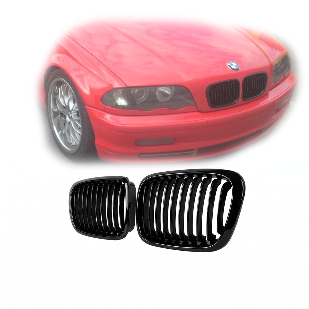 Parrilla BMW E46 99-01 Pre LCI Delantera Riñón M3 Negra Brillante