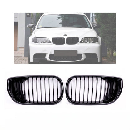 Parrilla BMW E46 02-05 LCI Delantera Riñón M3 Negra Brillante