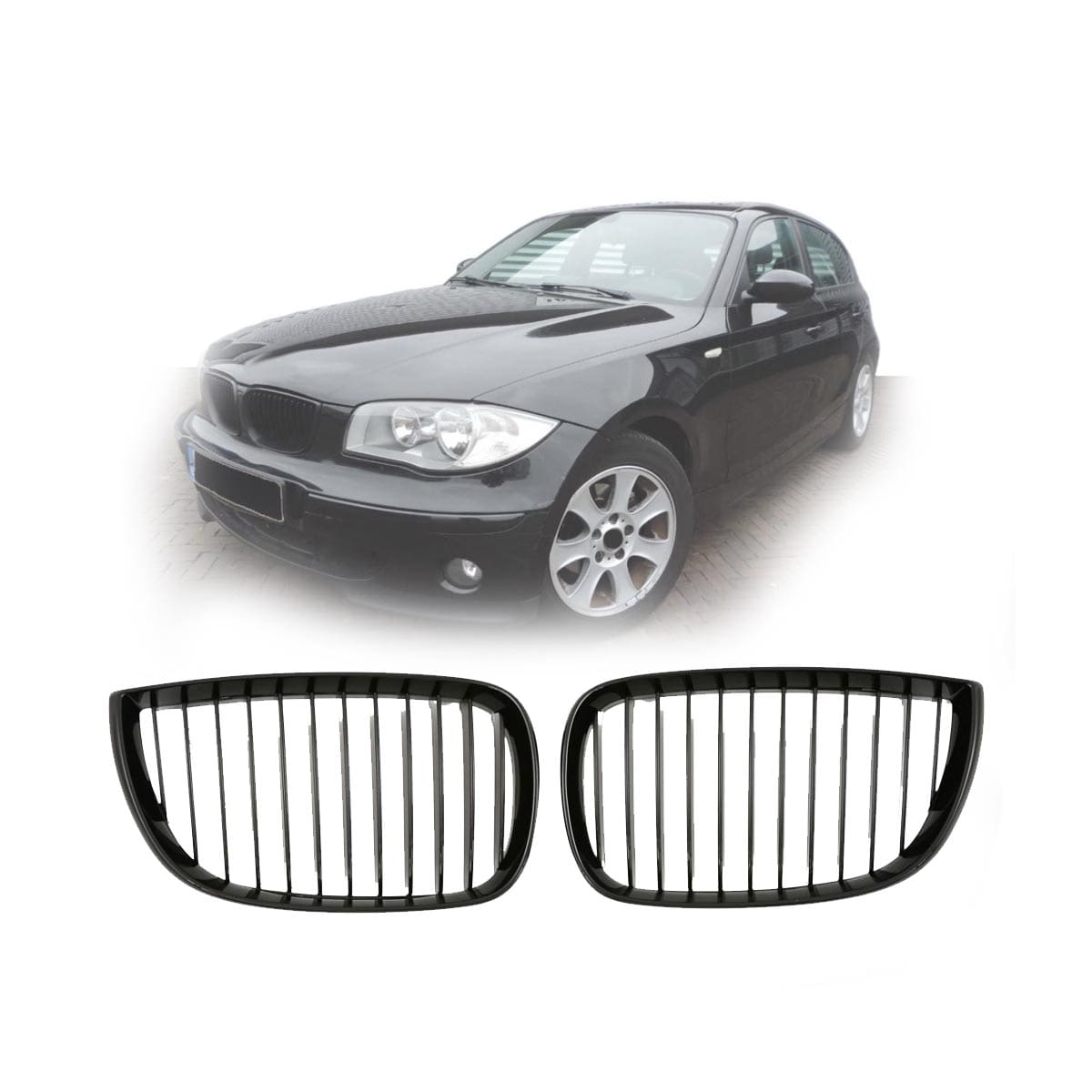 Parrilla BMW Serie 1 E81 E82 E87 04-07 Kidneys Negra