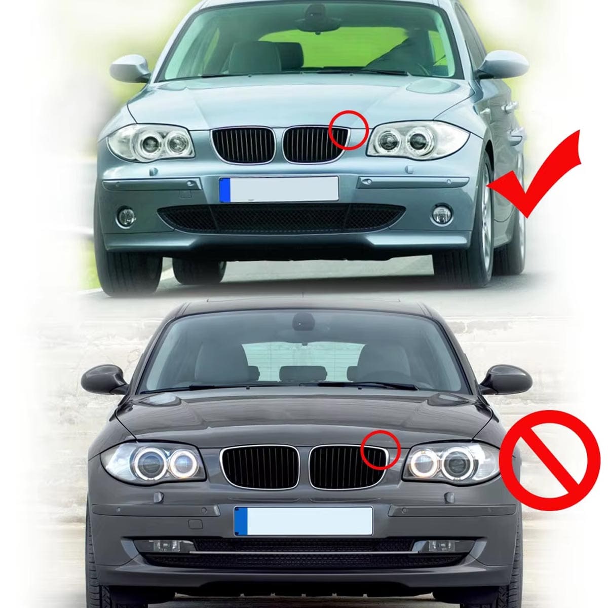 Parrilla BMW Serie 1 E81 E82 E87 04-07 Kidneys Negra