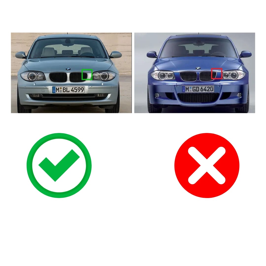 Parrilla Kidneys Riñones doble vira negra brillante BMW Serie 1 E81 E82 E87 Facelift LCI