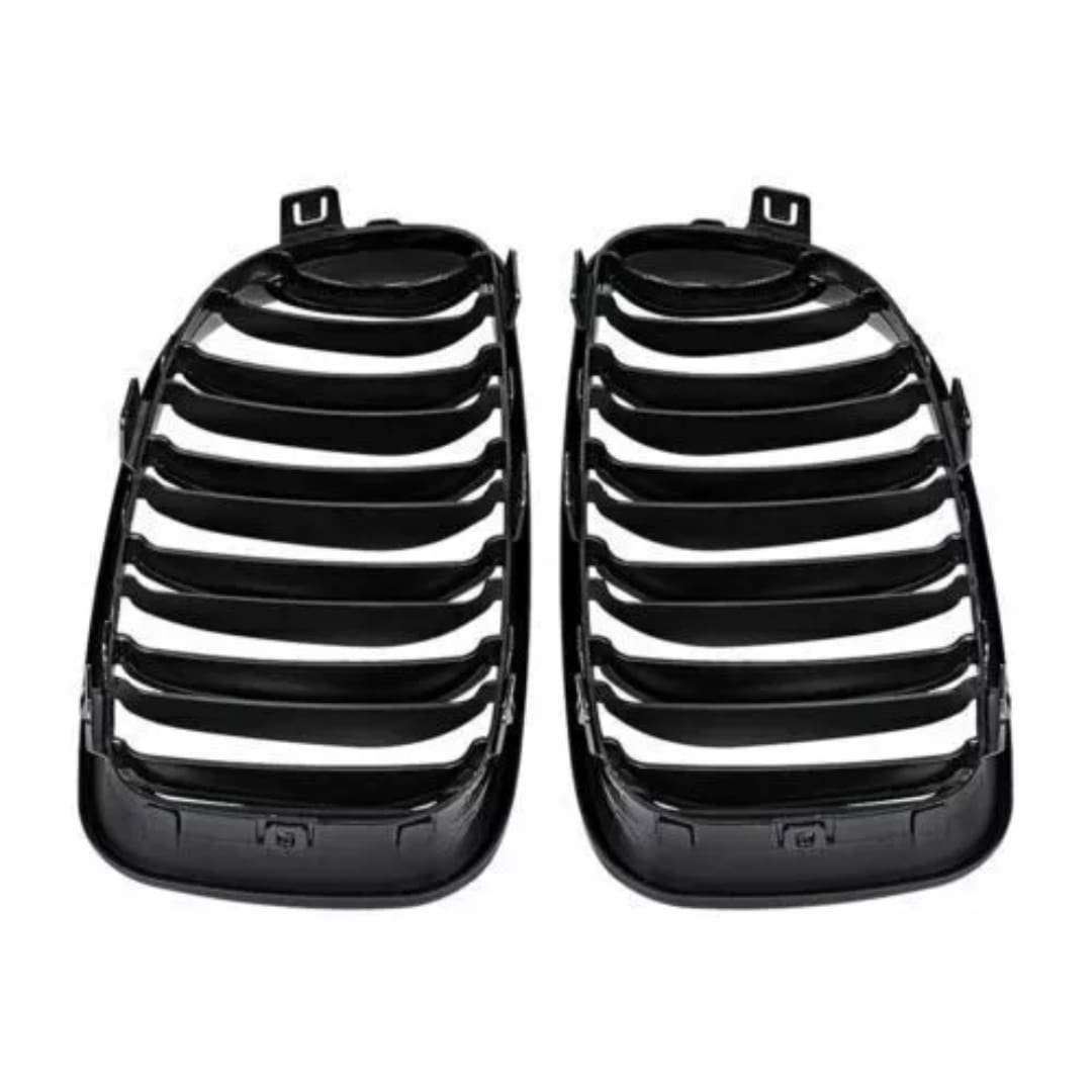 Parrilla Kidneys Riñones doble vira negra brillante BMW Serie 1 E81 E82 E87 Facelift LCI