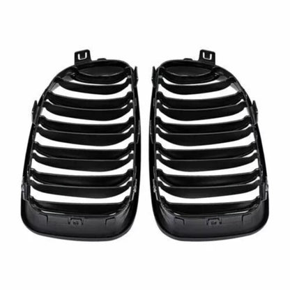 Parrilla Kidneys Riñones doble vira negra brillante BMW Serie 1 E81 E82 E87 Facelift LCI
