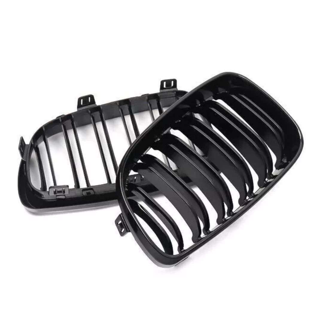 Parrilla BMW Kidneys Riñones Serie 1 E81 E82 E87 Pre Facelift Doble Vira Negra Brillante