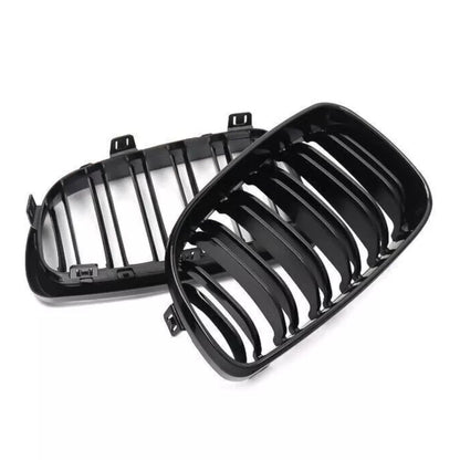 Parrilla BMW Kidneys Riñones Serie 1 E81 E82 E87 Pre Facelift Doble Vira Negra Brillante